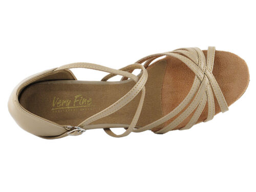 Women's West Coast Swing Tan Leather Dance Shoes low Heel 1.5 Very Fine 70C - Picture 3 of 26