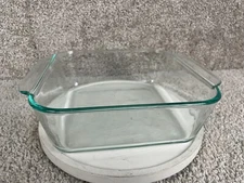 Pyrex 222 Square Clear Glass 10" Baking Dish Non-Stick w/ Handle Made in the USA