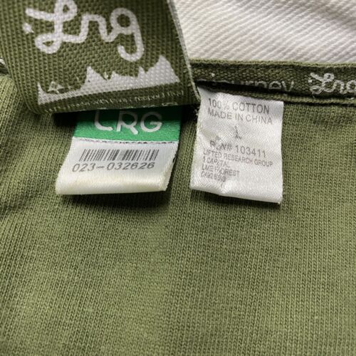 Vintage LRG Rugby Shirt Mens L Green NATURALIST Y2K Lifted Research Long Sleeve - Picture 6 of 10