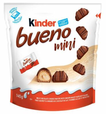 4 X bags Kinder Bueno Mini Chocolate and Hazelnut Cream Candy Bars 97g Each
