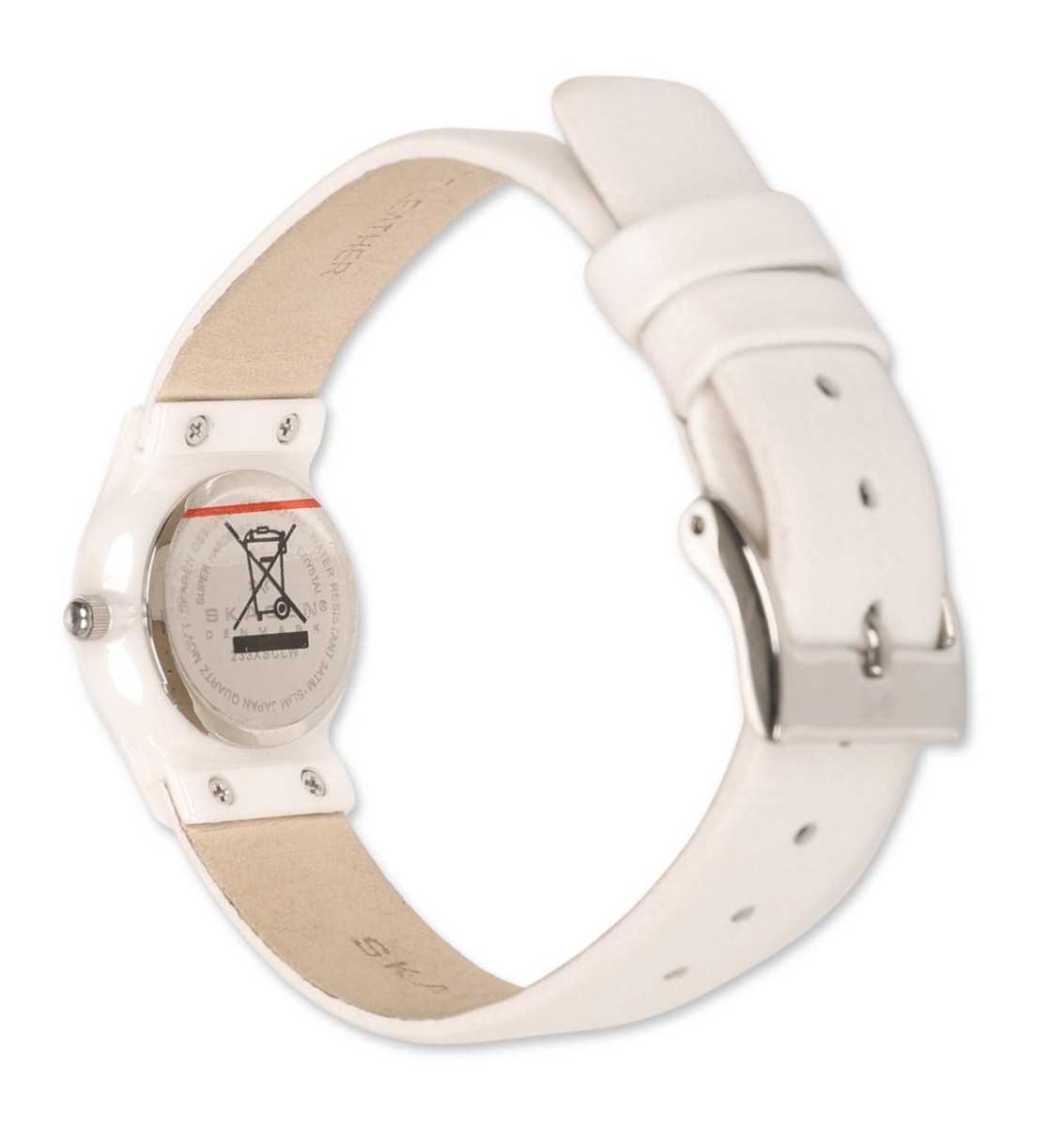 Skagen 302593 White Leather Ceramic Women's Watch 233xsclw | eBay