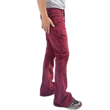 Men Thick Corduroy Flared Bell Bottom 60s 70s Pants Trousers Slim Retro Fashion