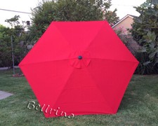 Patio Umbrella Replacement Canopy Top Cover RED COLOR Fit 9Ft 6Rib