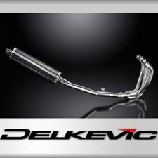 KAWASAKI ZRX1100 ZRX1200 97-07 4-1 EXHAUST 450mm CARBON OVAL BSAU SILENCER 