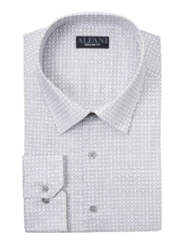 Alfani Medium Men's Printed Cotton Dress Shirt Button White NEW Macy's |  eBay