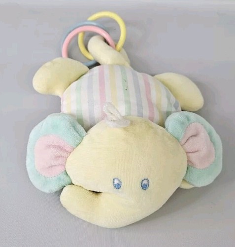 Stuffed Rattle Rings Eden Elephant Plush Rattle Rings Yellow Pastel Baby Toy Stuffed Animal ...