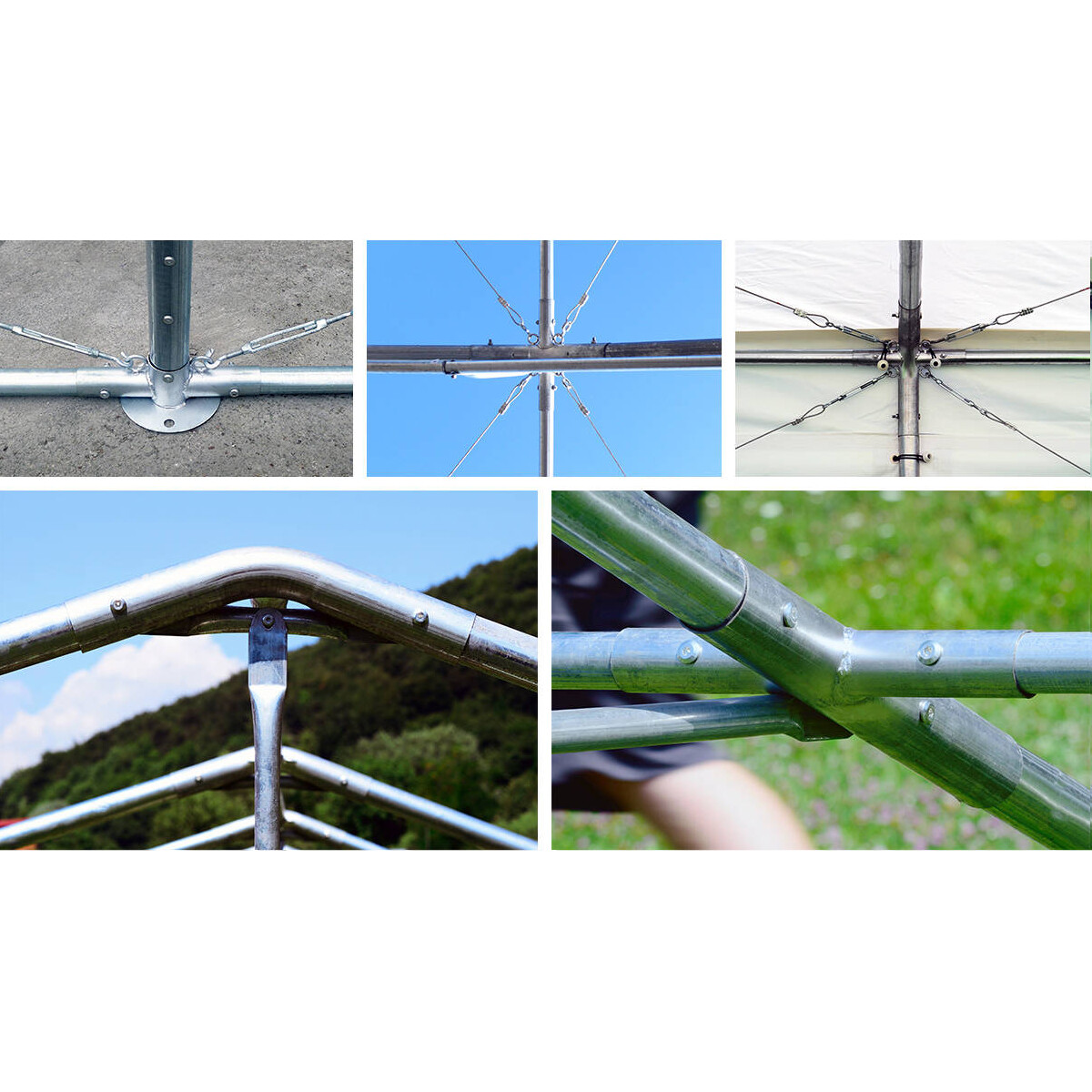 UISEBRT Gerätezelt 4x6 M - Wasserdichte Zeltgarage Mit Stahlrahmen | Ideal Für Gartenwerkzeuge & Paletten