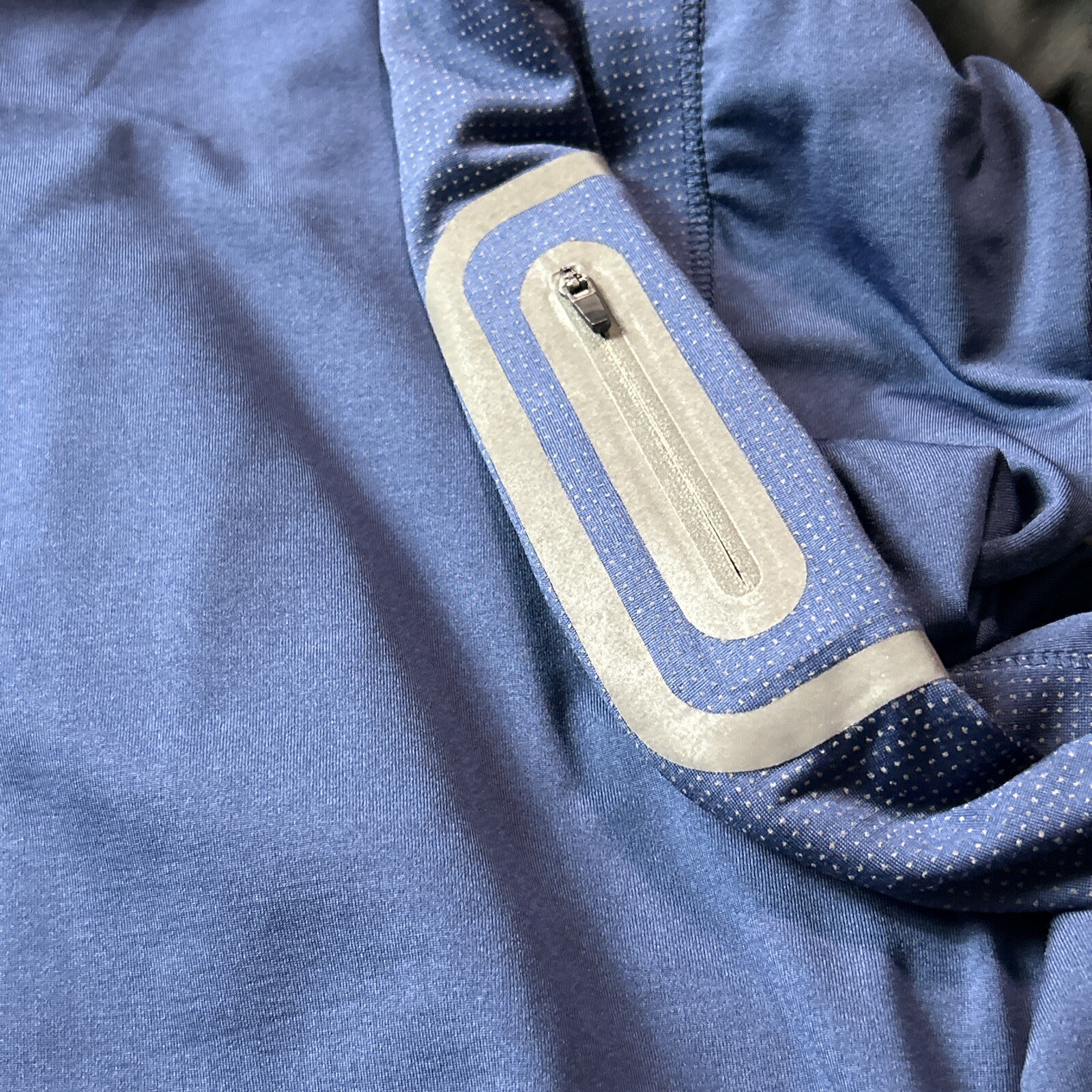 Illuminite 1/4 Zip Active Shirt Men XL Blue Long Sleeve Cycling Reflective