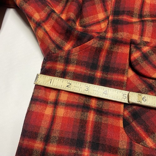 Pendleton Virgin Wool Board Shirt Size L Loop Collar Flap Pocket Red 1968 60s - Picture 7 of 14