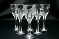 Vodka set of 6 Liqueur Whiskey Cognac 2oz / 55ml Shot Glasses Bohemian Crystal