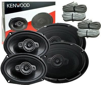 4x Kenwood KFC-PS6986 6x9'' Flush Mount 4-way Car Speaker System 1200W Max Power