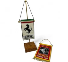 FERRARI CLUB ITALY OFFICIAL TABLE FLAGS | DESK BANNERS | COLLECTORS ITEM | RARE