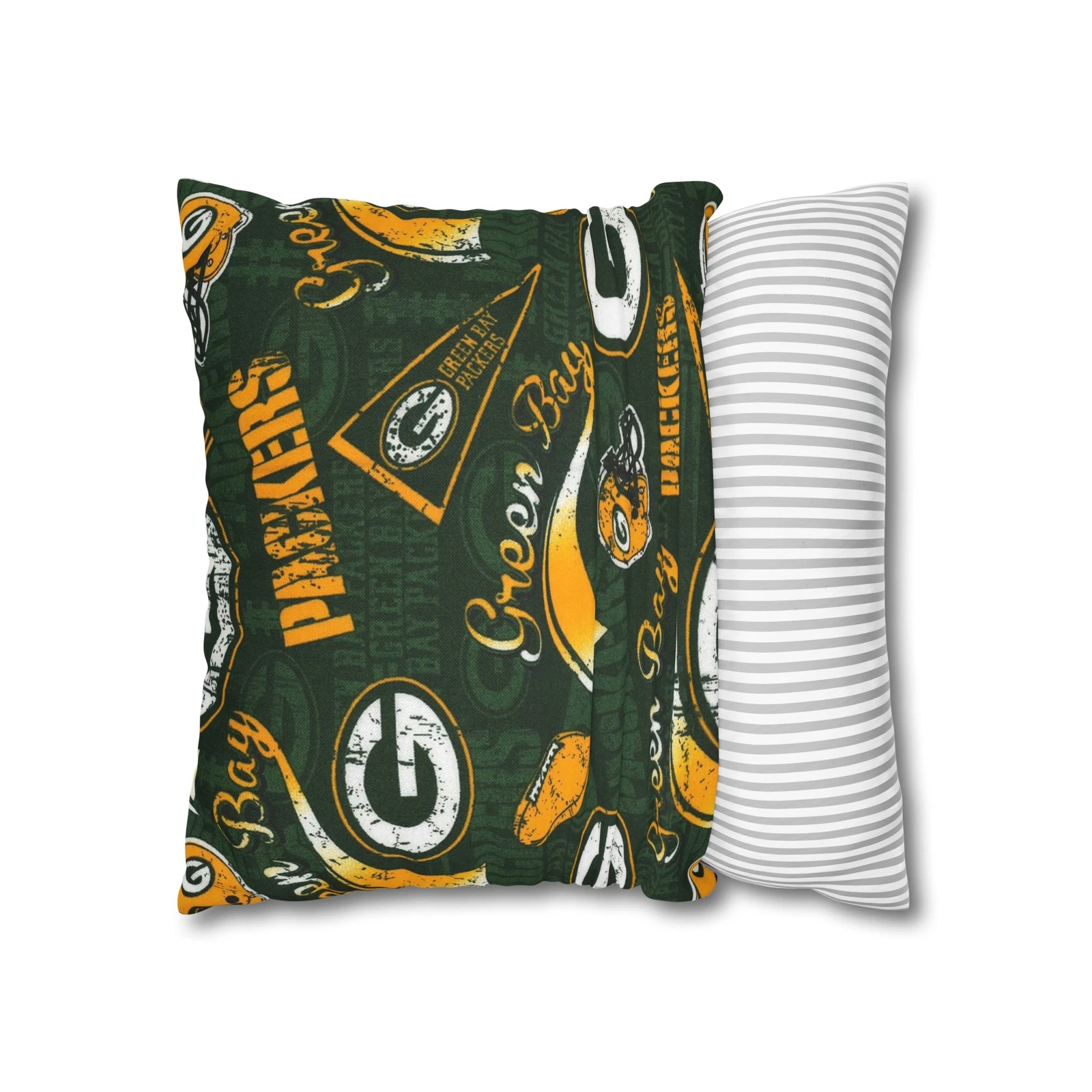 Green Bay Packers Spun Square Throw Pillow