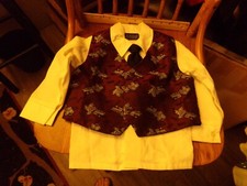 KIDS BOYS WHITE SHIRT AND VEST w/tie