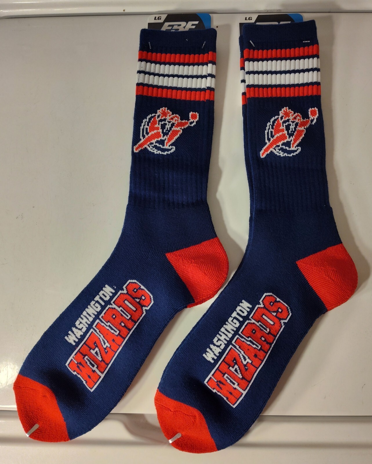 NBA Washington Wizards Crew Socks Large  New With Tags (2) Pair Free Shipping!!