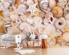 3D Starfish Conch S1376 Wallpaper Mural Self-adhesive Removable Sticker Kids Pa