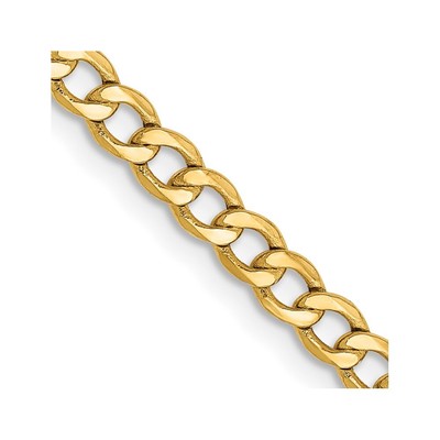 14K 18 inch 2.85mm Semi-Solid Curb Chain Necklace