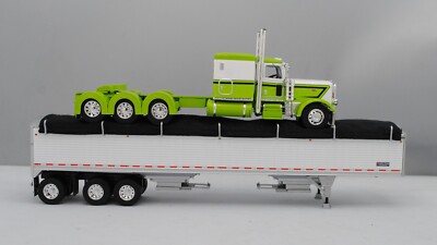DCP 1/64 Lime Green White Tri-Axle Peterbilt 389 Wilson Tri