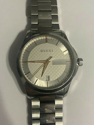 Gucci G-timeless Silver Watch w/ Gold accents (38mm) | eBay