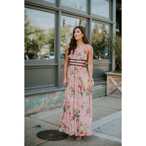 Express Floral Maxi Dress Open Sides 