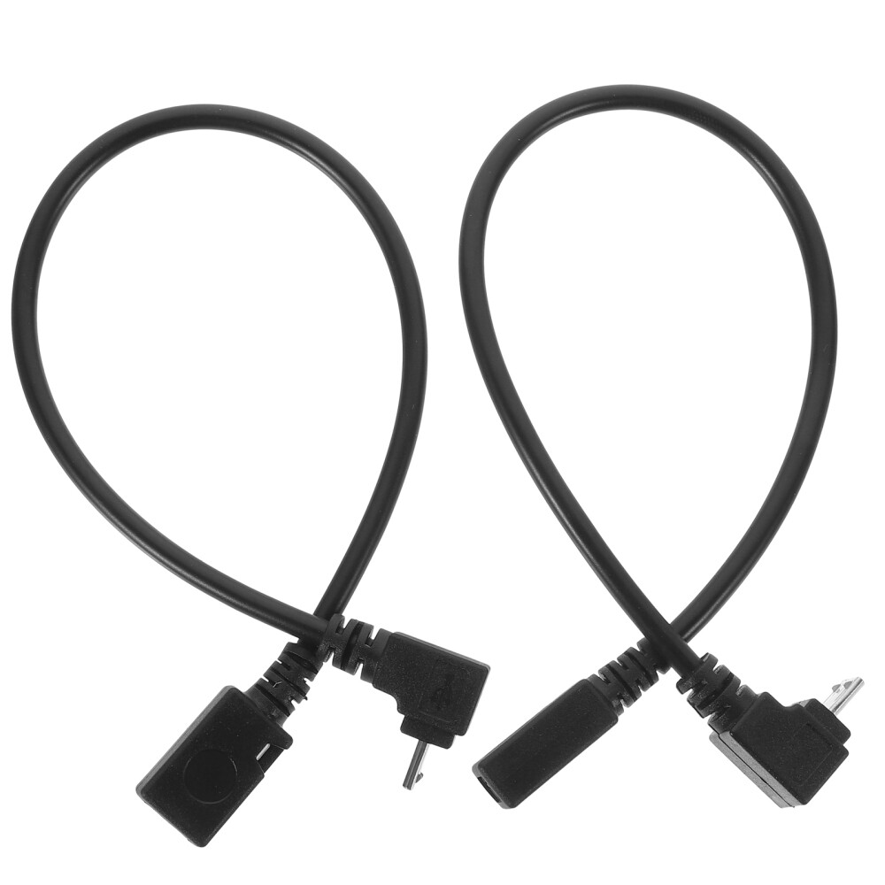 2-Pack Right Angle Micro USB Charger & Data Cable Retractable Design