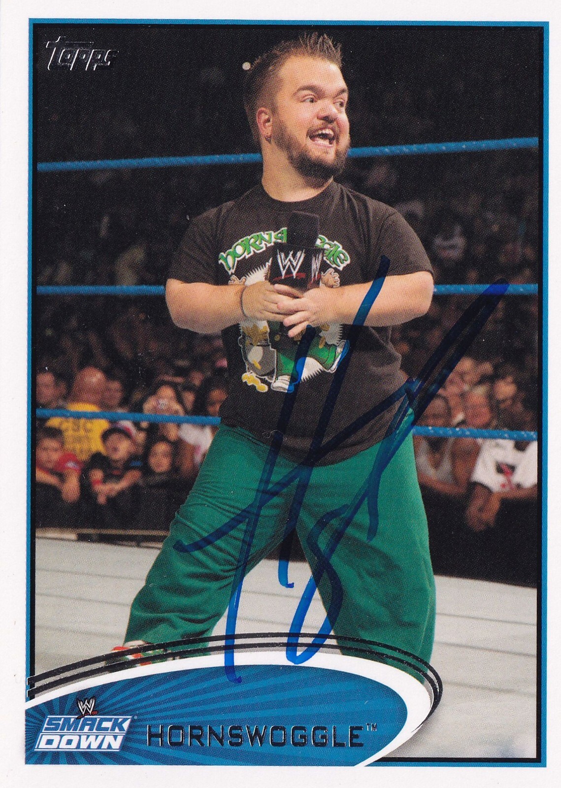Hornswoggle Signed 2012 Topps WWE Card #12 Little Bastard Impact GCW Autograph