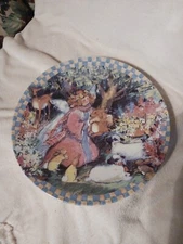 C&F enterprises Decorative Plate 12 1/2" Across  Girl With Deer