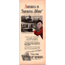 Call for Philip Morris America's Finest Cigarette 1940s WWII Era Ad SV28-3
