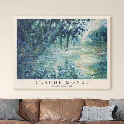 Claude Monet - Morning On the Seine, 1898 Impressionist Canvas Wall Art Print