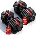 Adjustable Dumbbell Set 52.5/90 lbs Weights Dumbbells 1 Hand Rotation Safety