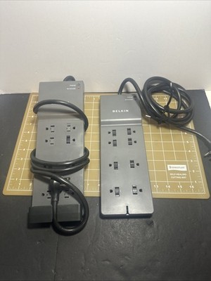 Lot Of 2 Belkin 8 Outlet Surge Protector BE108000-08-CM