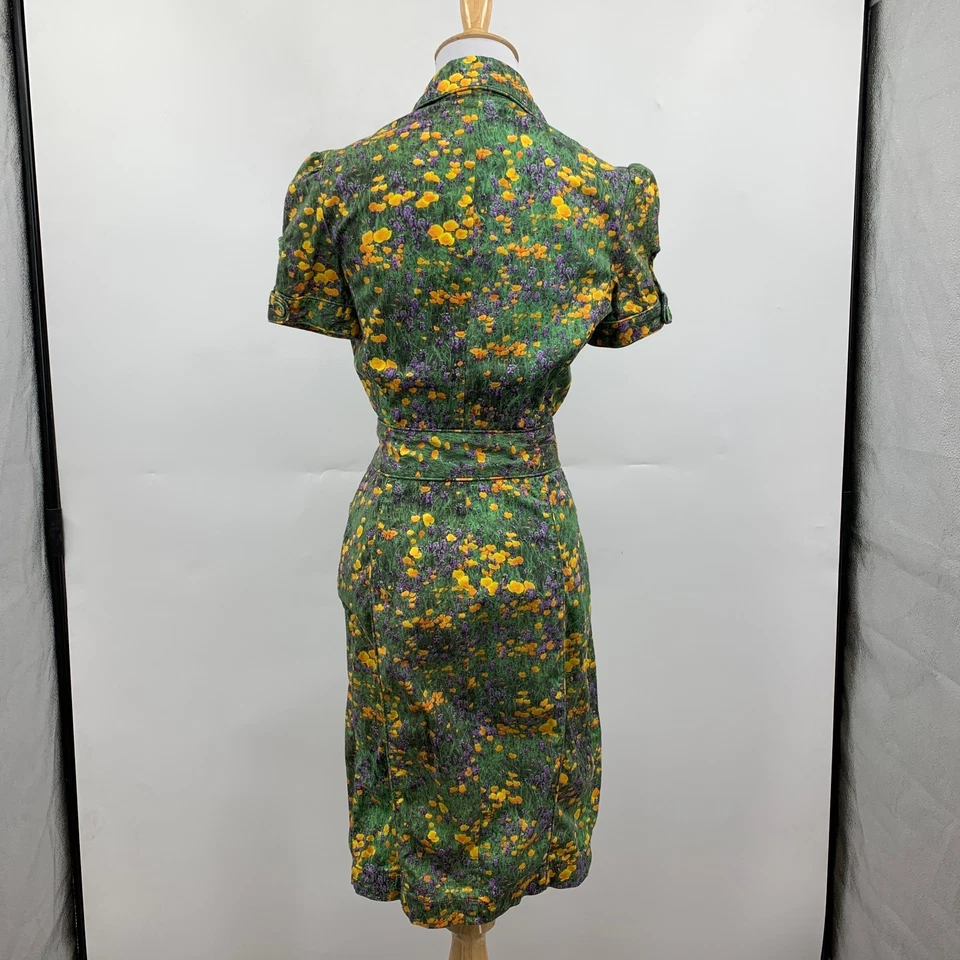 Vestido Paul Smith Mujer S Pequeño Jardín Botón Frontal Manga Abullonada Bolsillo Funda Foto 4 de 4