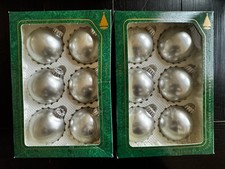 Christmas by Krebs Glass Bulb Ornaments Set 12 Silver Frosted Glass Bulbs 2.75"