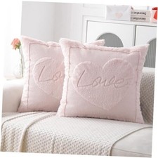 Valentine  s Throw Pillow Covers 18x18 Set of 18" x 18" Pack of 2 Heart.pink