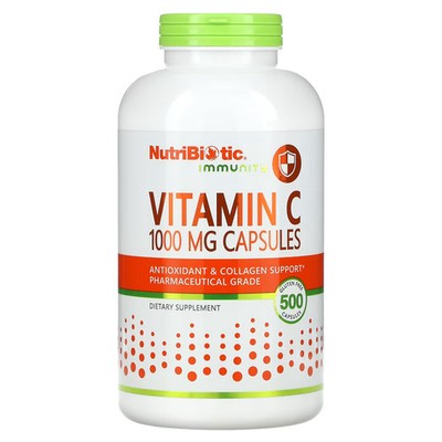 2 X NutriBiotic, Immunity, Vitamin C, 1,000 mg, 500 Capsules-Worldwide