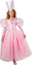 Rubies Girl's Wizard of Oz Deluxe Glinda Costume Dress With Crown Large