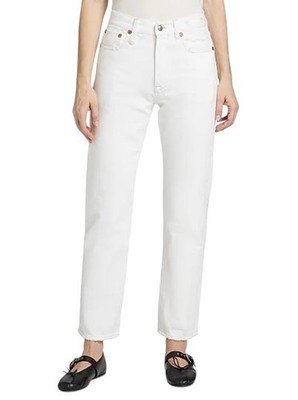 R13 Boyfriend Damen Jeans W29 Aerin White High Waist Gerade Cropped SS26