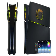 Cover Plates for PS5 Slim Digital Edition with RGB Light Strip and Dust Filter