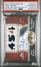 2007 Topps Triple Jersey Patch 1/1 Tony Gwynn Auto 10