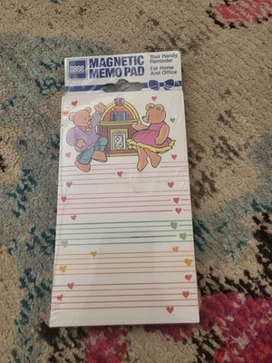 Set of vintage NEW Case magnetic memo pad jukebox bears & things to do sealed