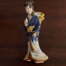 VINTAGE JAPANESE PORCELAIN PAINTED GEISHA BANKO FIGURINE WALL POCKET
