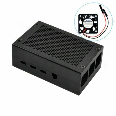 Metal Enclosure Protective Box Shell Case+Cooling Fan Fit For   4 4B #F13