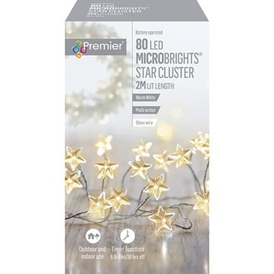Premier 80 LED Multi Action warmweiß Sternhaufen Micro Brights mit Timer