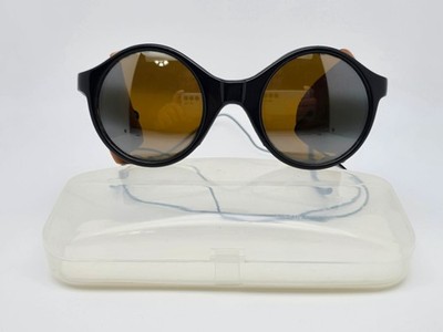 Vuarnet 028 Black Frame Round PX-4000 Skilynx Lens Glacier Sunglasses w/ Case