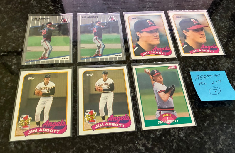 JIM ABBOTT ROOKIE CARD LOT (1988-1989)...........7 TOTAL