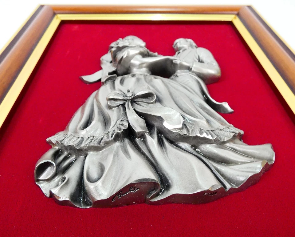 Les Etains Du Prince Pewter Dancing Couple 3D Framed Vintage Art 30x24cm - VGC - Image 3 of 4