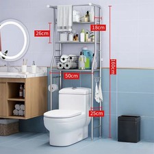  Over Toilet Storage Shelf 2 or 3 Tier, 63 Inch Tall Metal Rack with Paper Holde