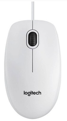 Logitech B100 Maus Kabel USB-Anschluss 800 DPI Optisch 3 Tasten PC/Mac weiß