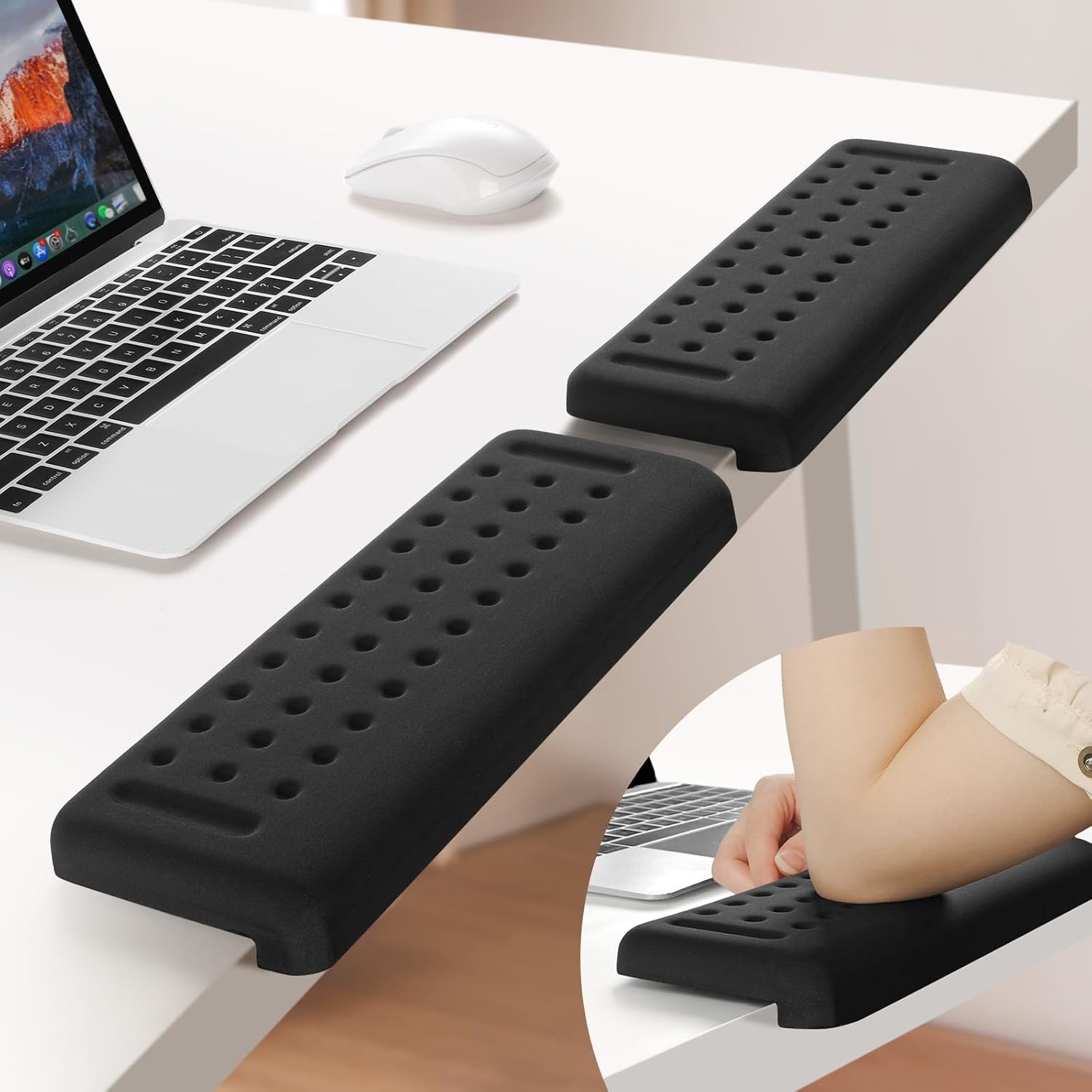 2X L-Shaped Desk Elbow Armrest Pad 2Pcs Ergonomic L Shaped Wrist Elbow Cushion
