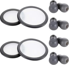 2 Sets Stethoscope Replacement Parts Adult and Pediatric Gray 